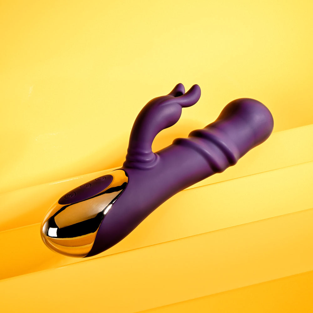 Playboy Pleasure BUNNY PUNCH - Purple 24.4 cm USB Rechargeable Twirling Rabbit Vibrator