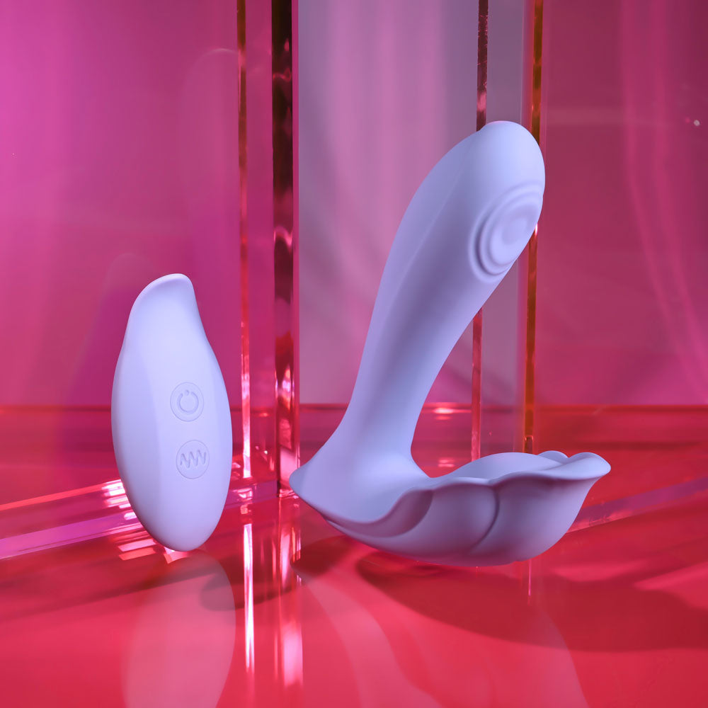 Playboy Pleasure LILAC FANTASY - Purple 13.5 cm USB Rechargeable Tapping Vibrator with Remote