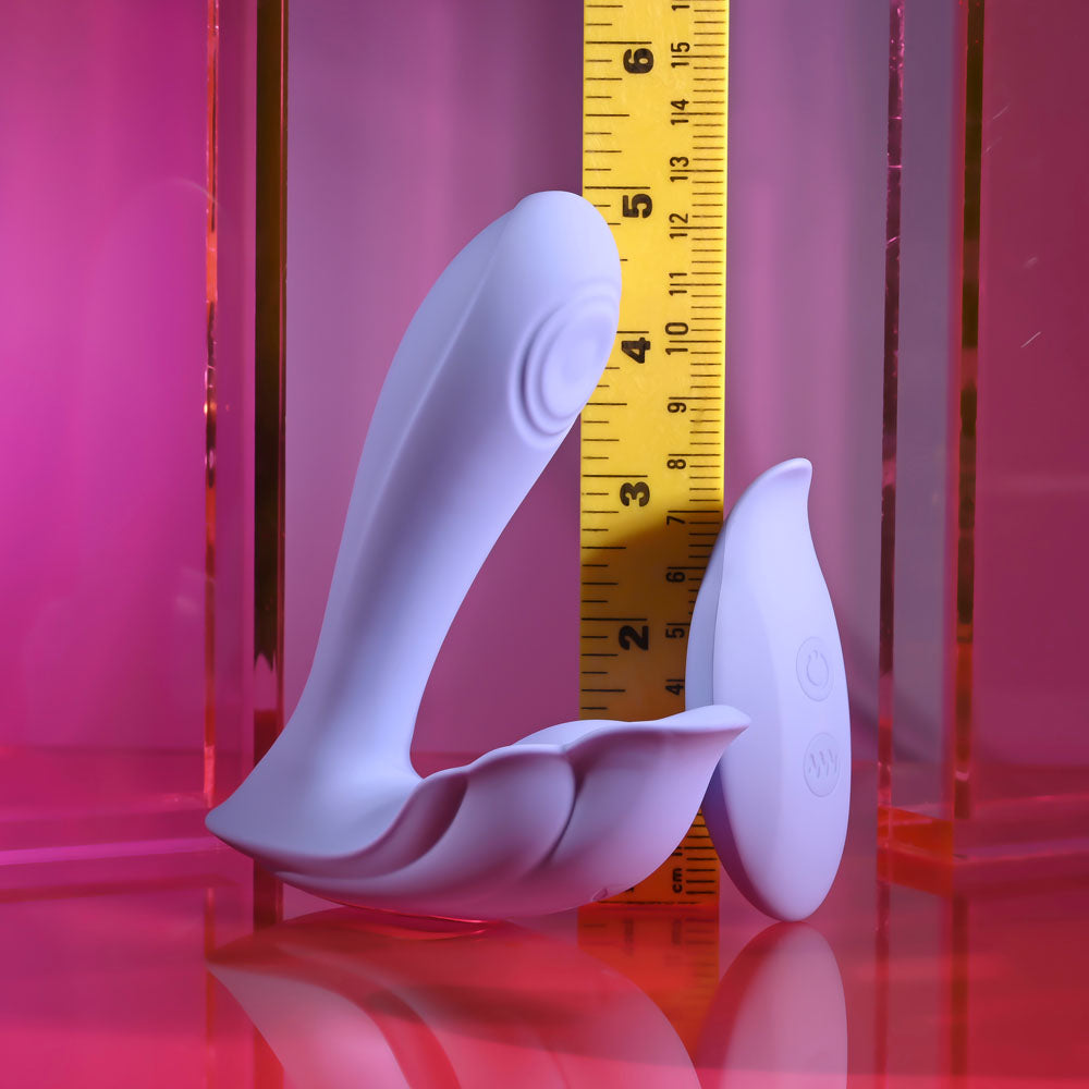 Playboy Pleasure LILAC FANTASY - Purple 13.5 cm USB Rechargeable Tapping Vibrator with Remote