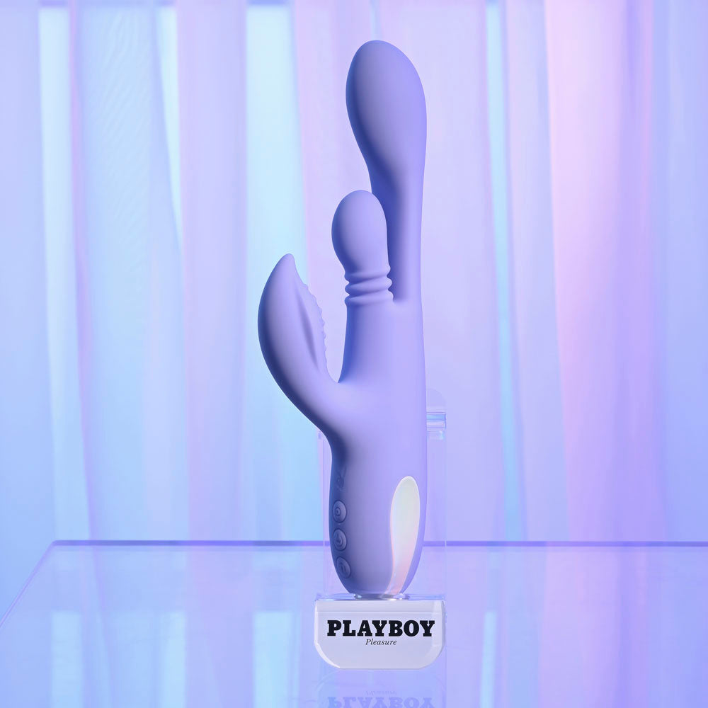 Playboy Pleasure NUBBIN RUBBIN - Purple 24.1 cm USB Rechargeable Thrusting Rabbit Vibrator