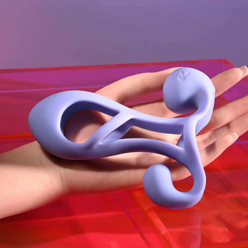 Playboy Pleasure FANTASY CAGE - Purple USB Rechargeable Vibrating Penis Sleeve