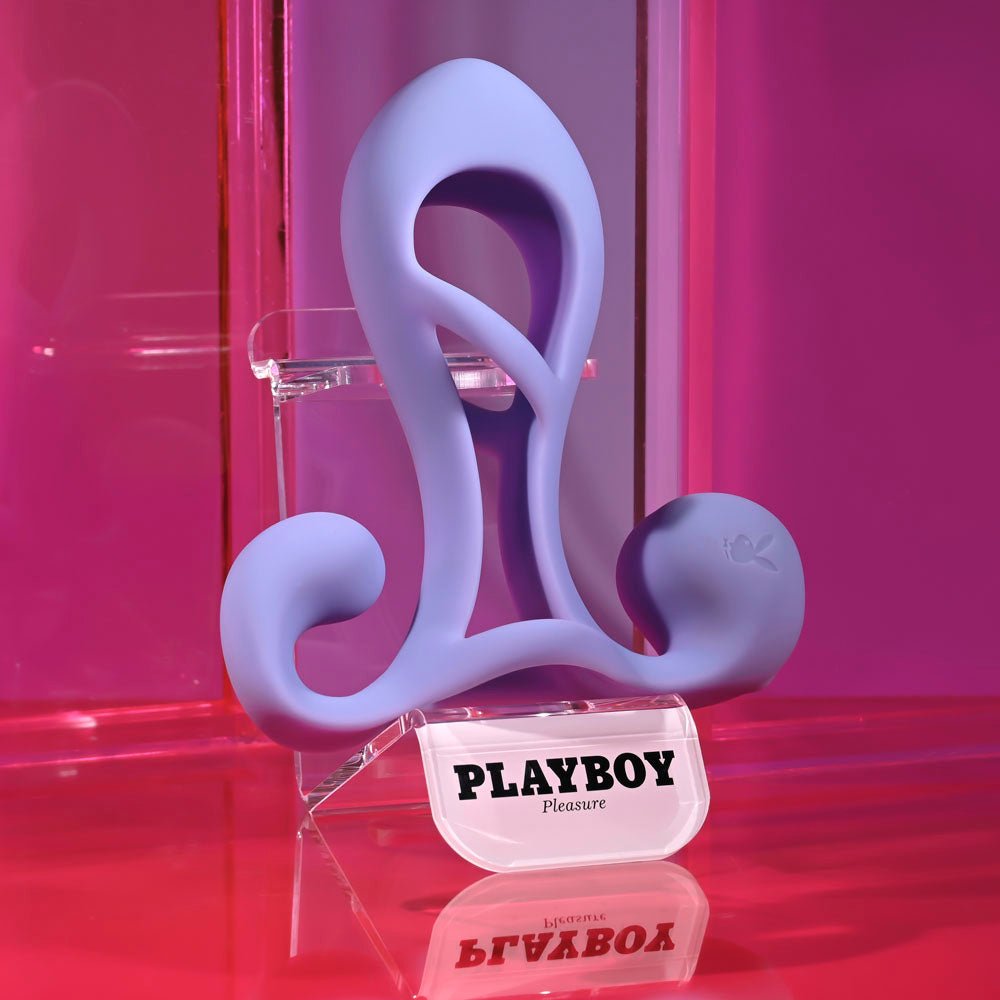 Playboy Pleasure FANTASY CAGE - Purple USB Rechargeable Vibrating Penis Sleeve