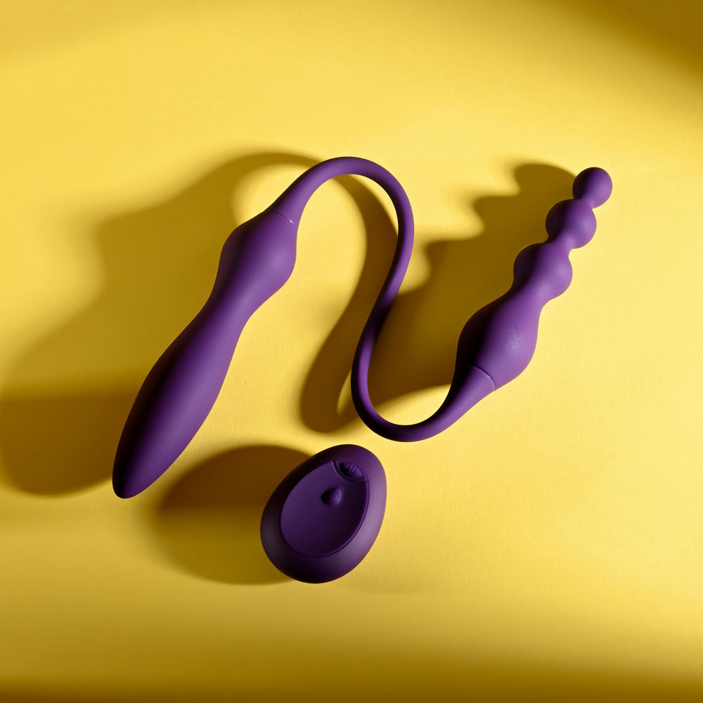 Playboy Pleasure THIS & THAT - Purple 60 cm USB Rechargeable Flexible Dual Ended Vibrator