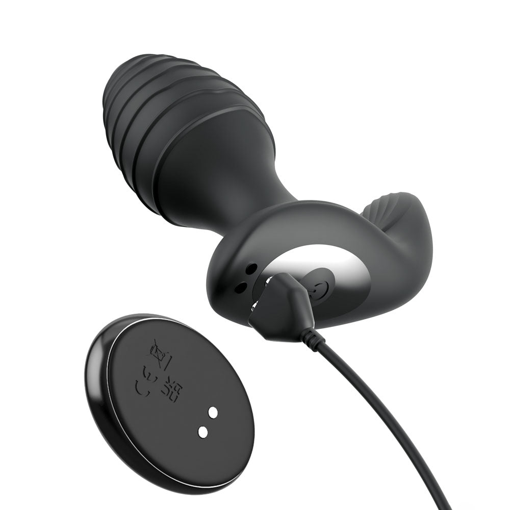 Anal Fantasy Elite Gyro-Milk Pro - Black - Black USB Rechargeable Gyrating Butt Plug