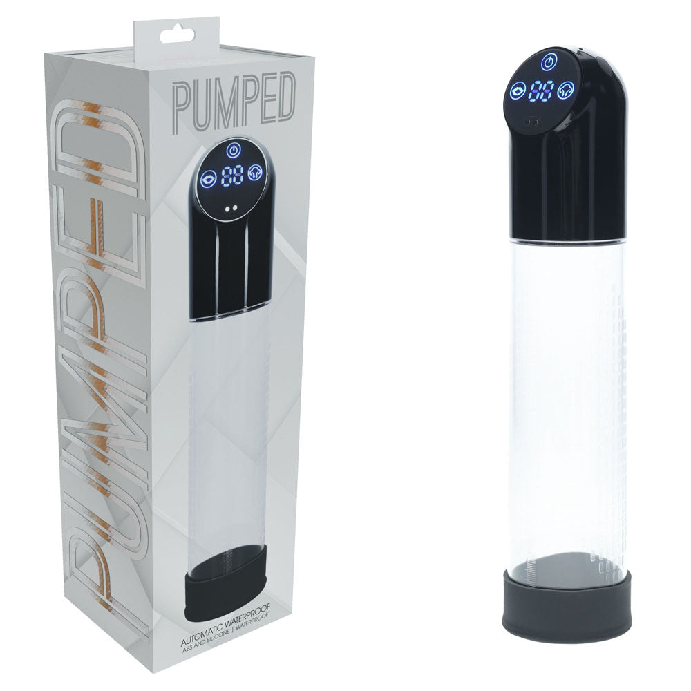 PUMPED Automatic Waterproof Pump - Black - Black/Clear USB Rechargeable Automatic Penis Pump