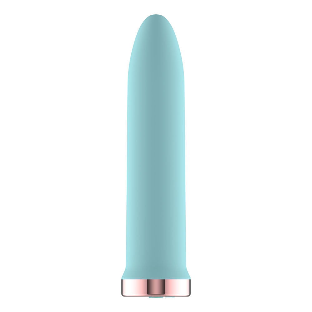 Passion Play Rechargeable Vibrating Bullet - Blue - Blue 9.8 cm USB Rechargeable Bullet
