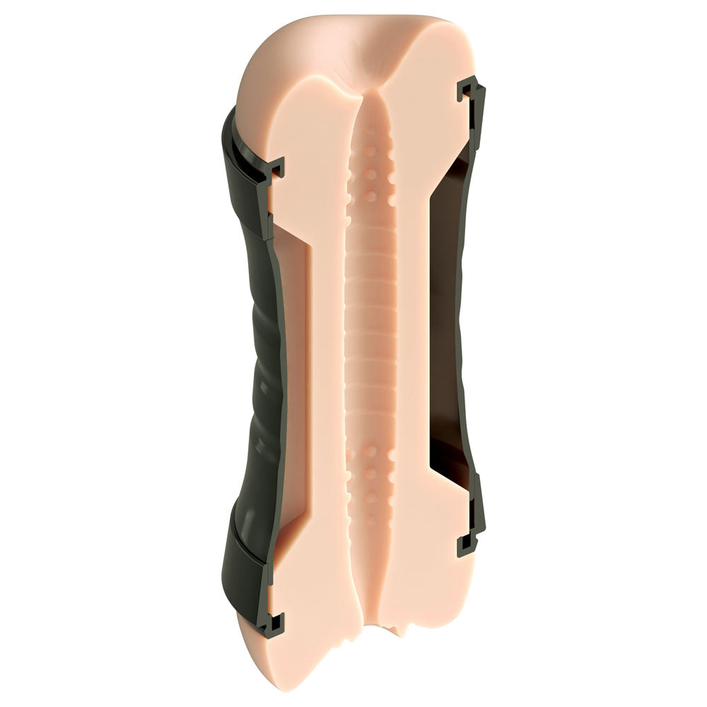PDX Wet Pussies Super Flip-A-Pussy Over - Light - Flesh Dual Ended Stroker (Vagina & Ass)