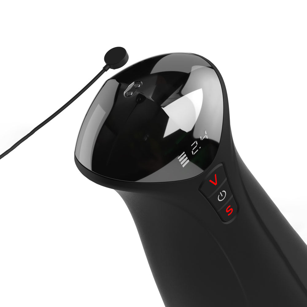 PDX Elite Fap-O-Matic Pro XL - White/Red - White USB Rechargeable Auto Stroker