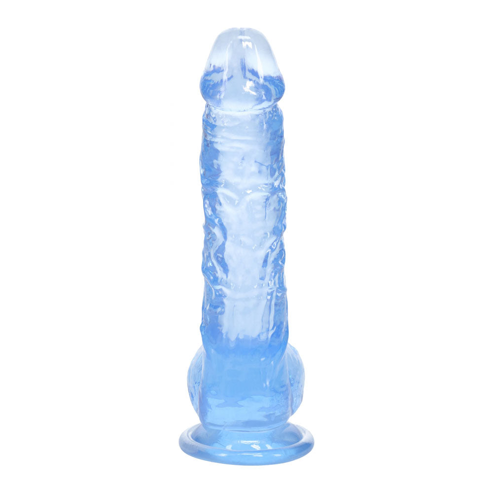 REALROCK 5'' Crystal Clear Dildo with Balls - Blue - Clear Blue 14.7 cm Dong