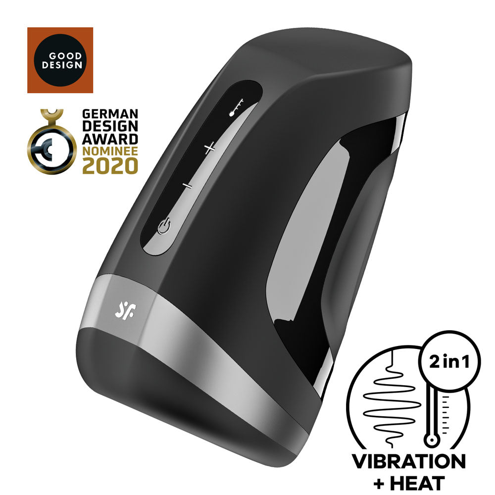Satisfyer Men Heat Vibration - Black USB Rechargeable Masturbator