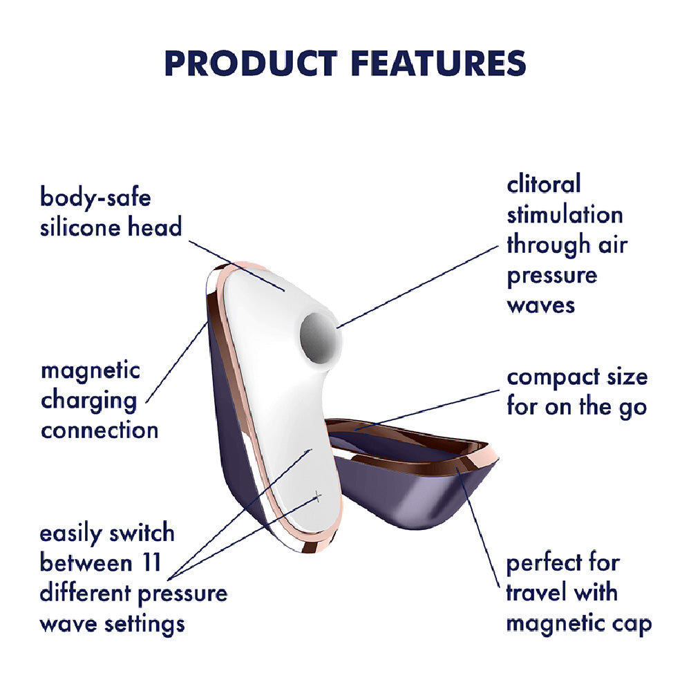 Satisfyer Traveler - Purple - Purple USB Rechargeable Air Pulse Clitoral Stimulator