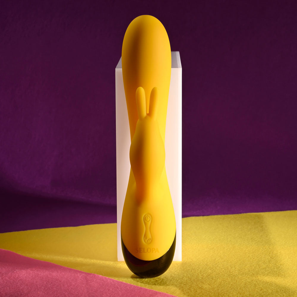 Selopa BUZZZ BUNNY - Yellow 19.7 cm USB Rechargeable Rabbit Vibrator