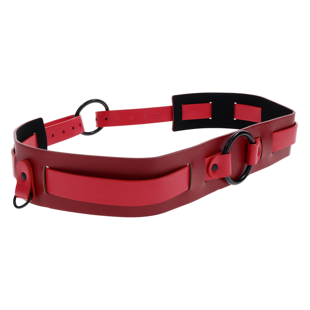 S&M Exs & Ohs Bound and Belted - Red Bondage Belt