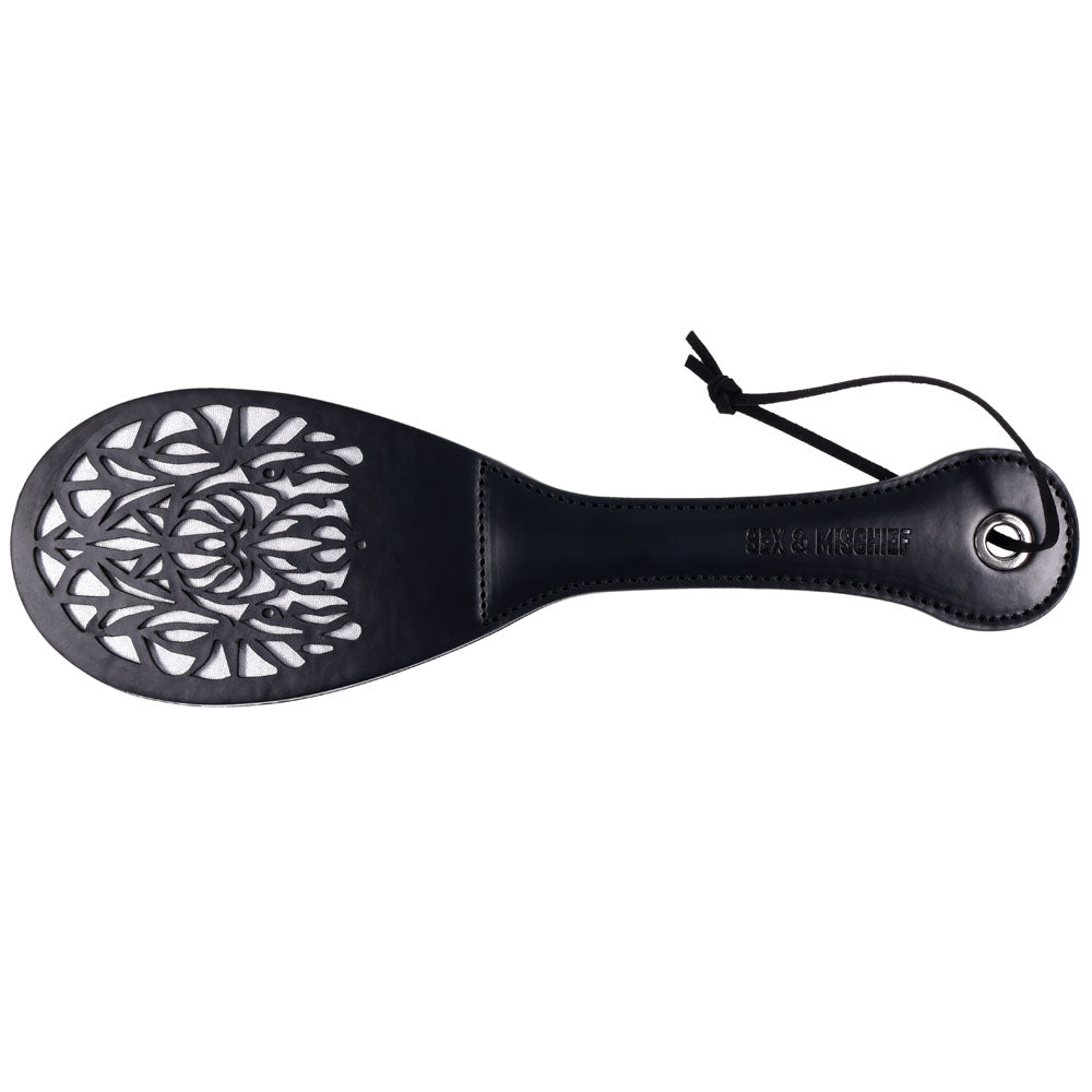 Sex & Mischief Lace Spanker - Black Spanking Paddle