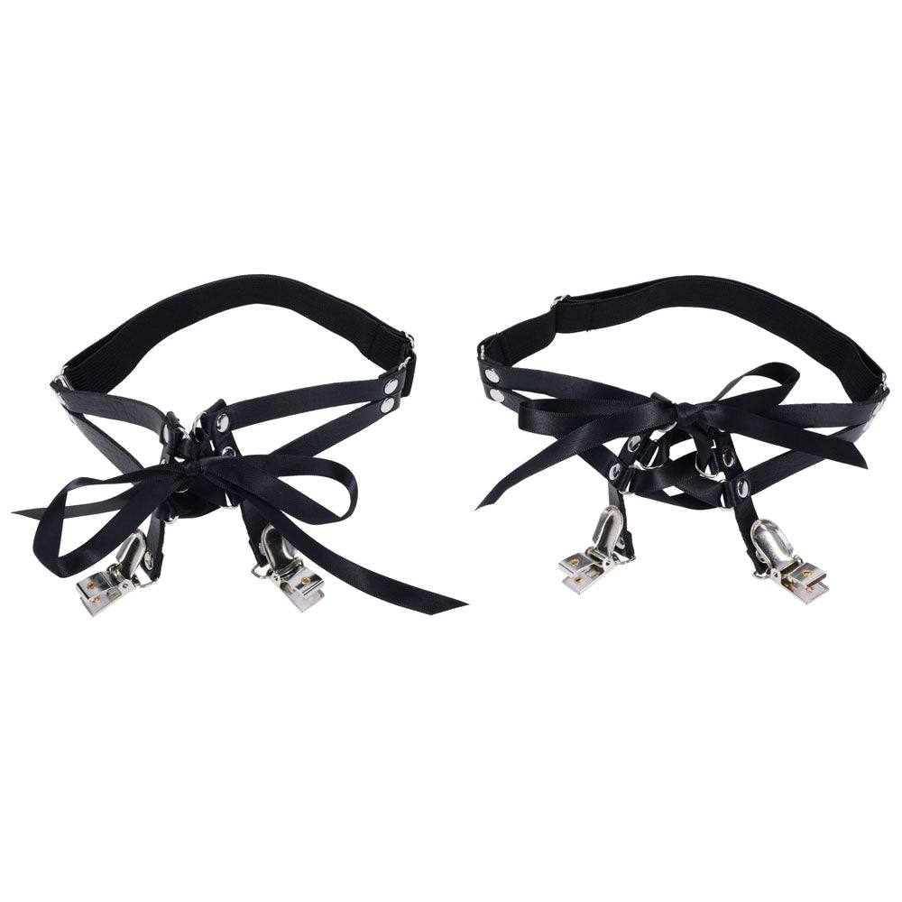Sex & Mischief Laced Up Garters - Black Garters