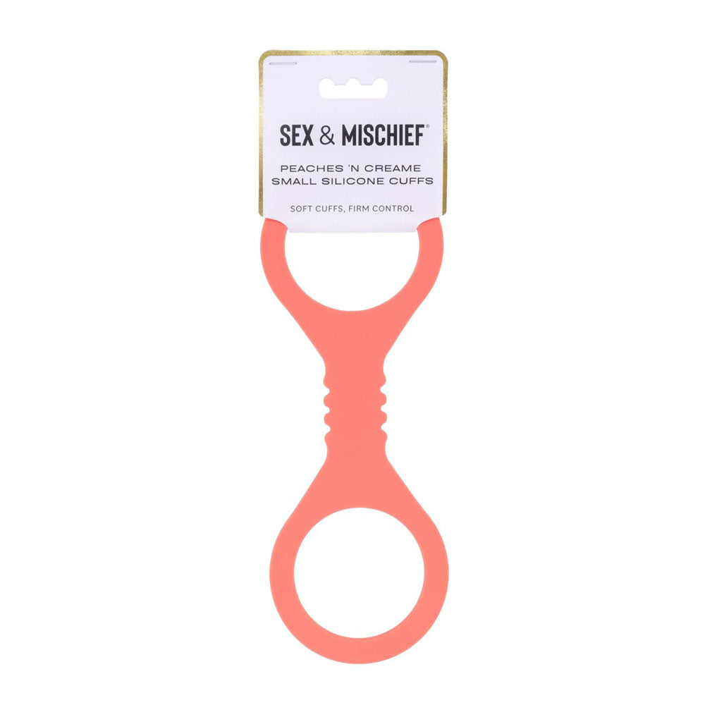 Sex & Mischief Peaches n CreaMe Small Silicone Cuffs - Peach Silicone Restraints