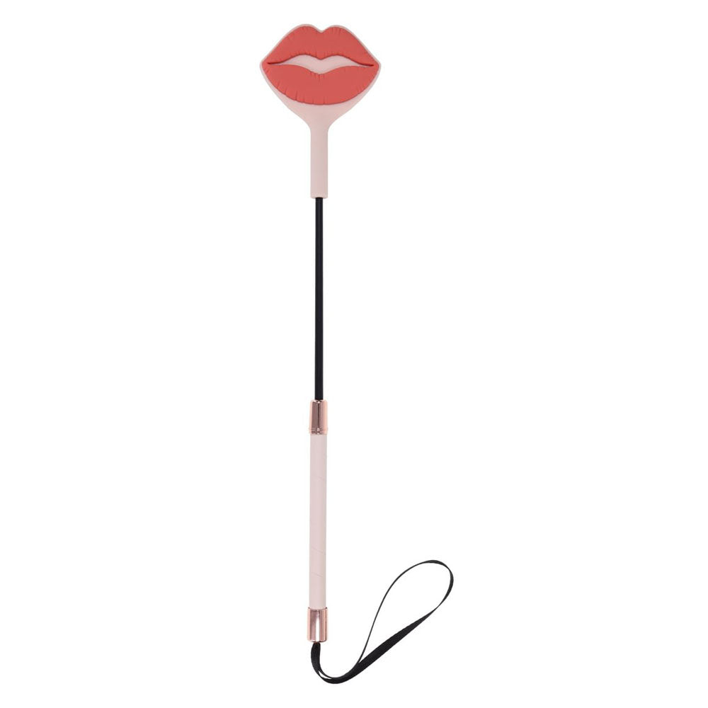 Sex & Mischief Peaches n CreaMe Kiss Crop - Peach Lip Tipped Crop Whip
