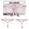 Sex & Mischief Peaches n CreaMe Pearl Garters - Peach / Rose Gold Garters with Pearls - Set of 2