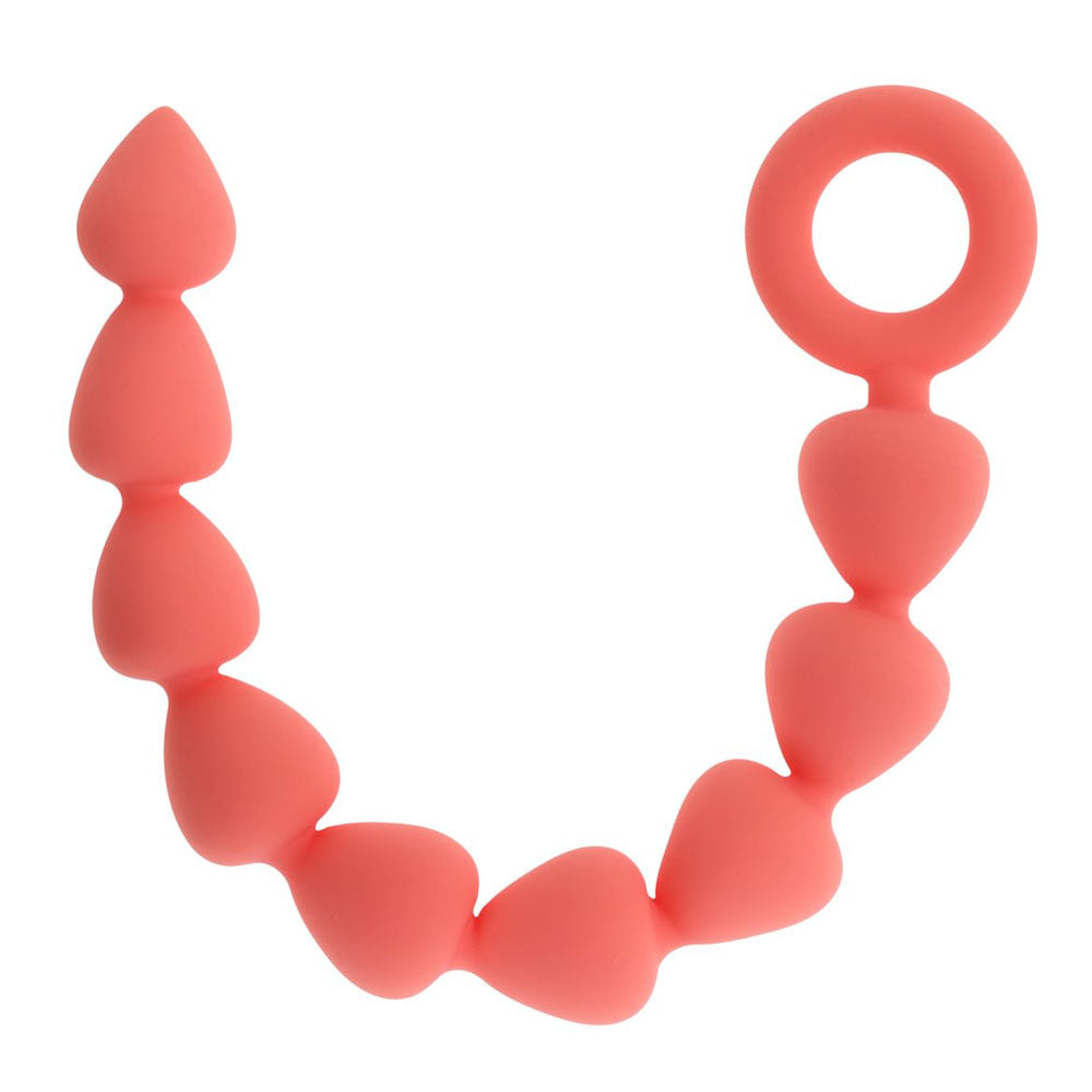 Sex & Mischief Peaches n CreaMe Silicone Anal Beads - Peach 23 cm Silicone Anal Beads