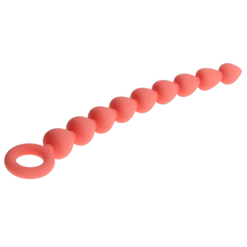 Sex & Mischief Peaches n CreaMe Silicone Anal Beads - Peach 23 cm Silicone Anal Beads