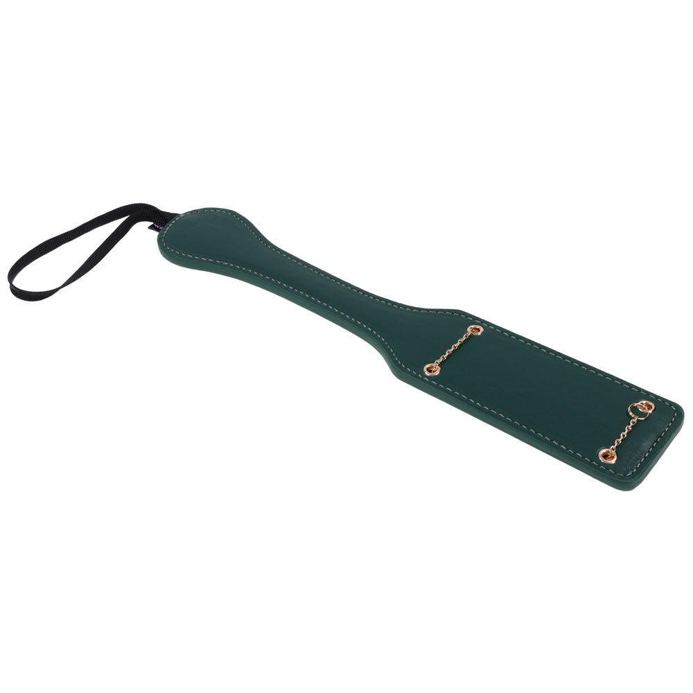 Sex & Mischief Indica Chain Impressions Paddle - Green/Gold Spanking Paddle