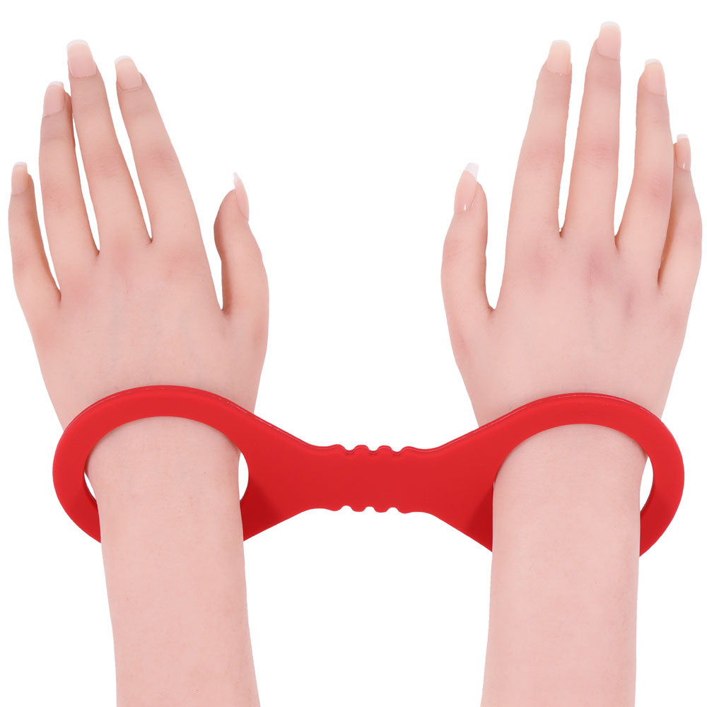 Sex & Mischief Amor Small Silicone Cuffs - Red Small Restraints