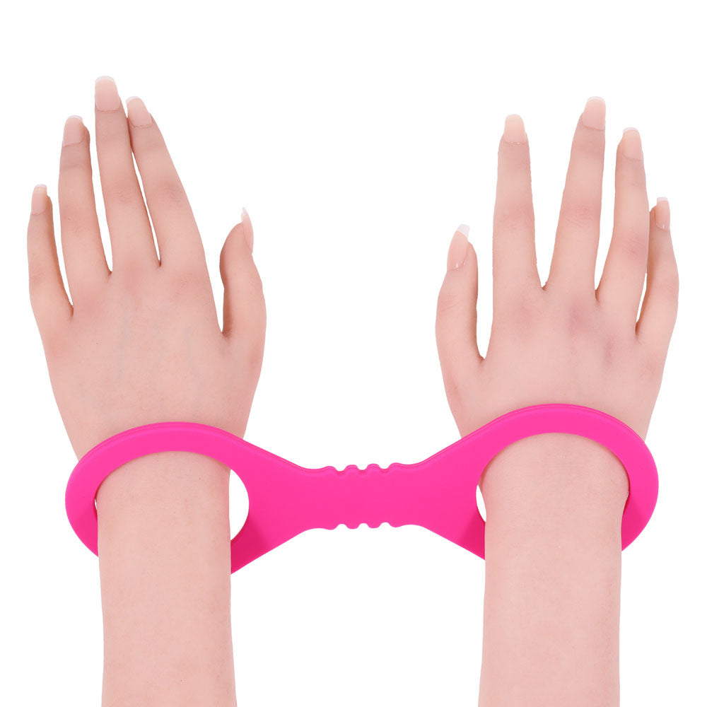 Sex & Mischief Small Hot Pink Silicone Cuffs - Hot Pink Small Restraints