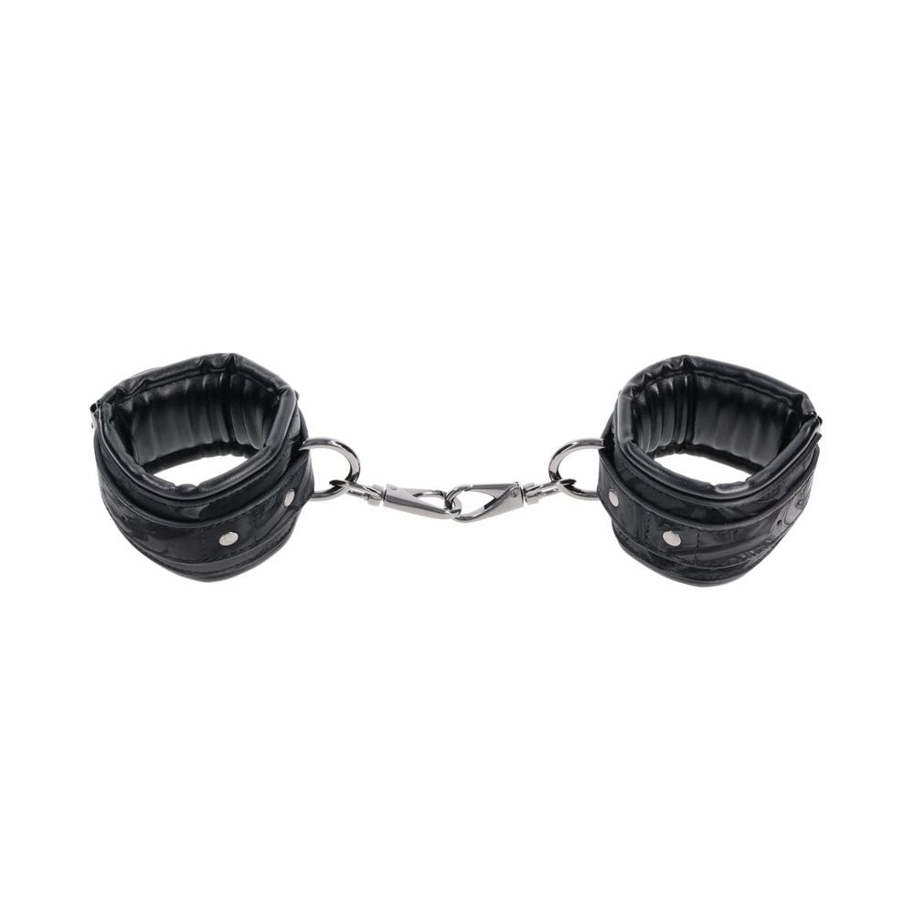 SPORTSHEETS Velvet Noir Handcuffs - Black Adjustable Cuff Restraints