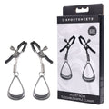 SPORTSHEETS Velvet Noir Tuggable Nipple Clamps - Gunmetal Adjustable Nipple Restraints