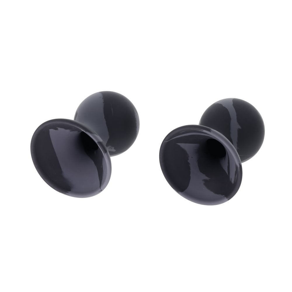 SPORTSHEETS Velvet Noir Silicone Nipple Suckers - Black/Grey Nipple Suckers - Set of 2