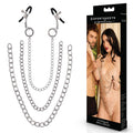 SPORTSHEETS Signature exCHAINgeable Nipple Jewelry - Silver Nipple Clamps with Chain