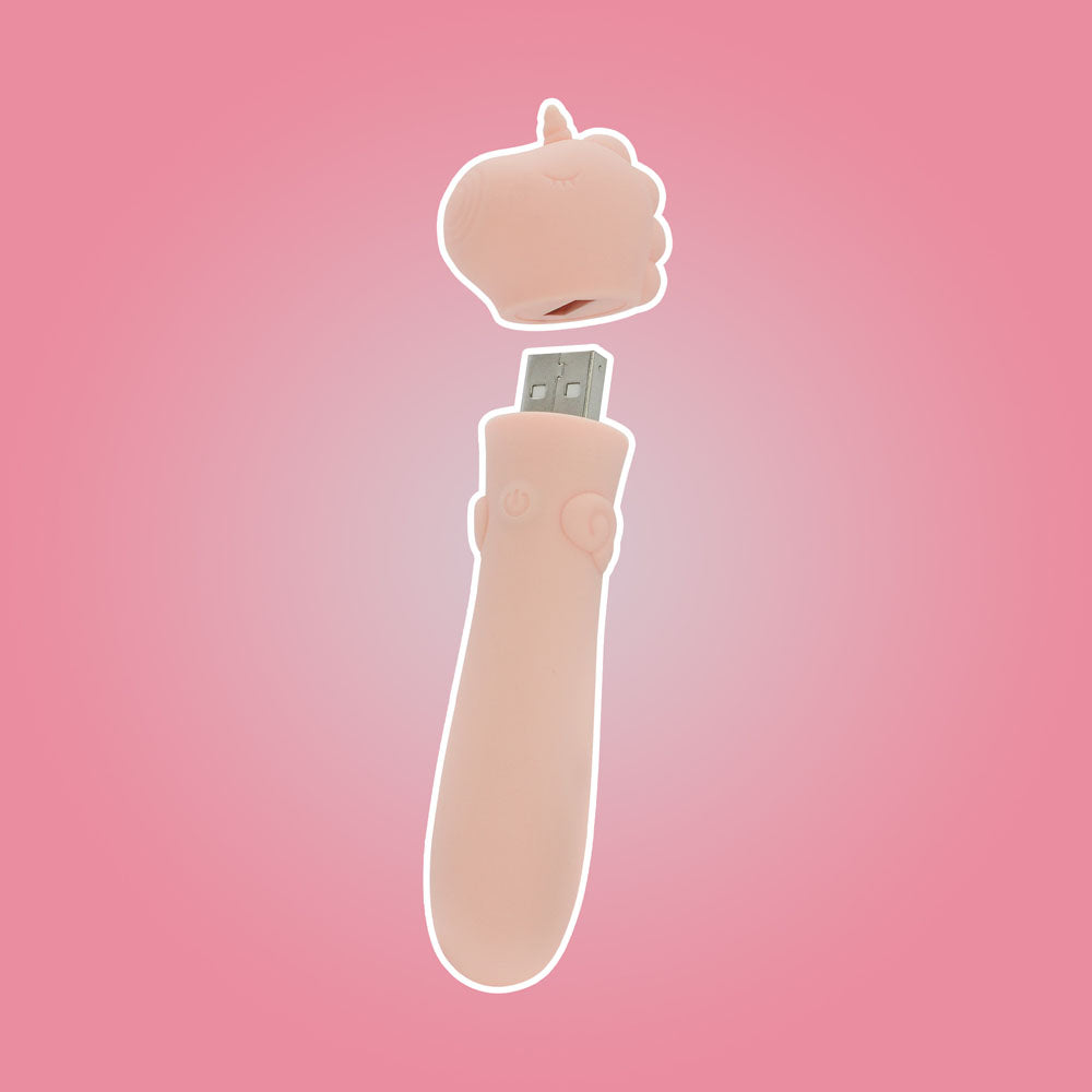 Unihorn - USB Bullet - Heart Throb - Coral USB Rechargeable Vibrating Bullet