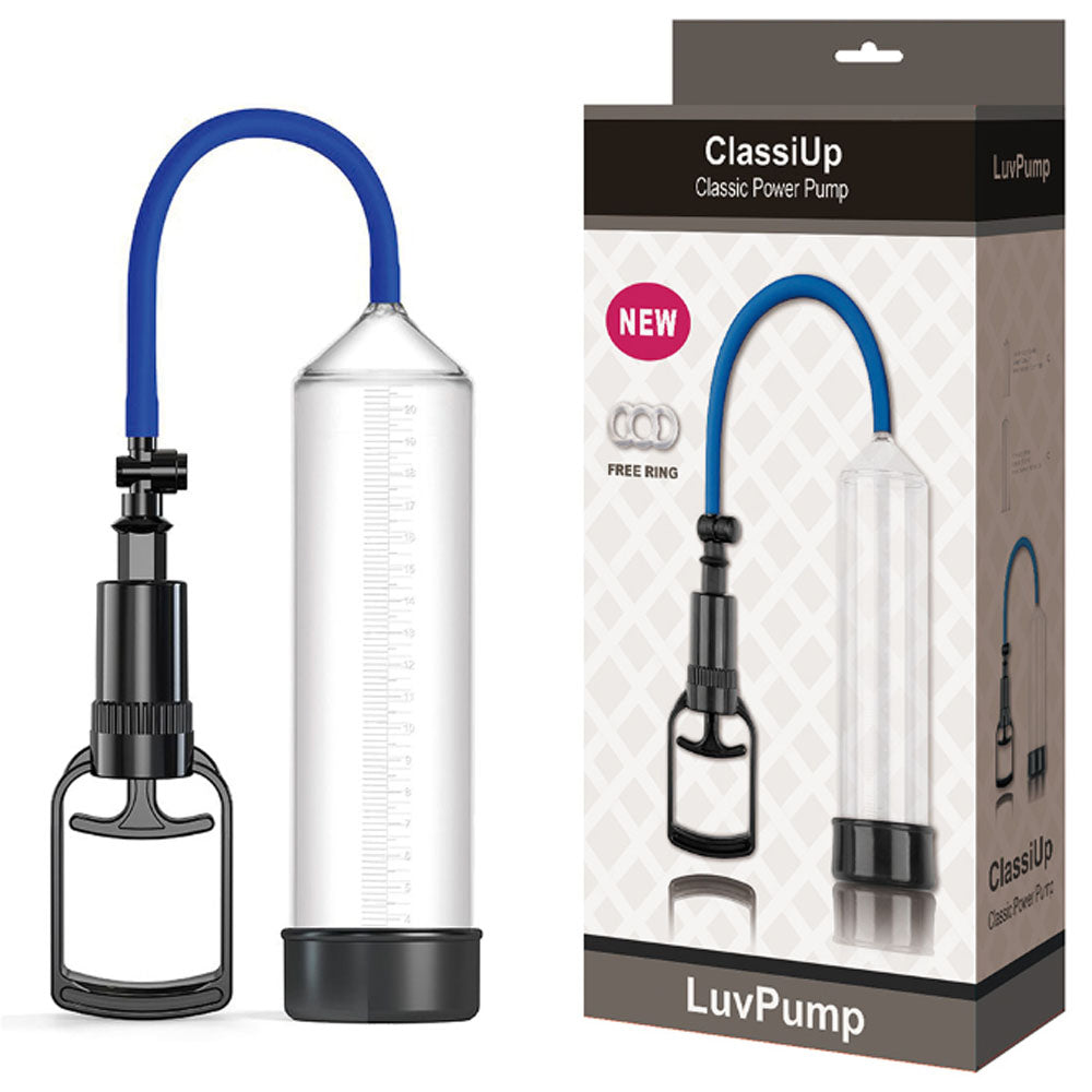 LuvPump ClassiUp Classic Power Pump - Medium - Clear Penis Pump