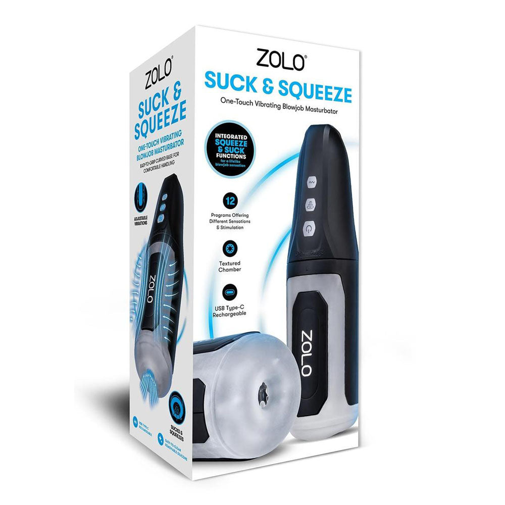 Zolo Suck & Squeeze - USB Rechargeable Sucking Auto Masturbator